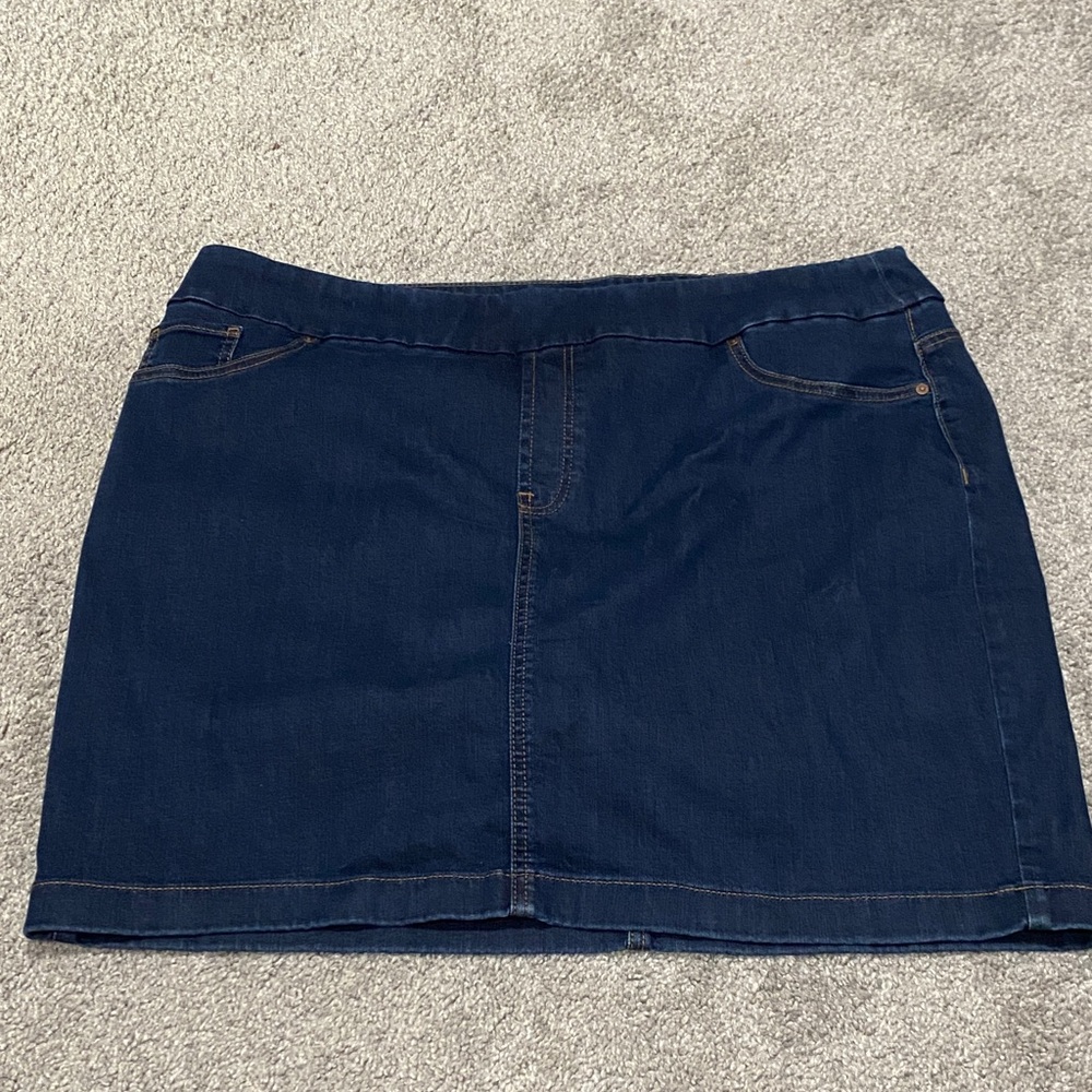 Chico's Dark Blue Denim Mini Skort